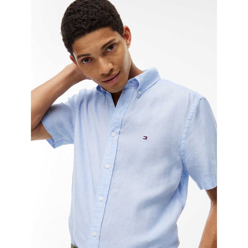 Tommy Hilfiger Regular Fit Washed Linen Short Sleeve Shirt image number 2